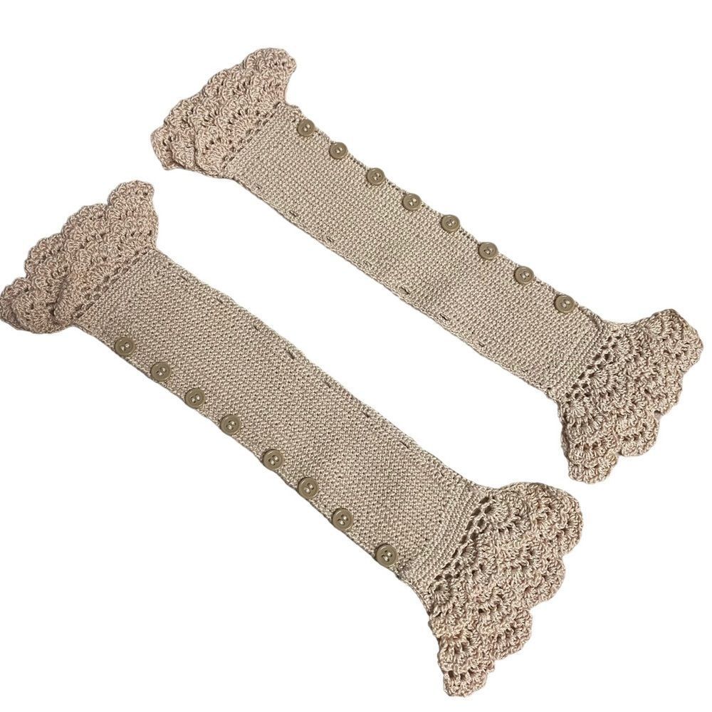 Cream crochet handbag‎ covers for handle